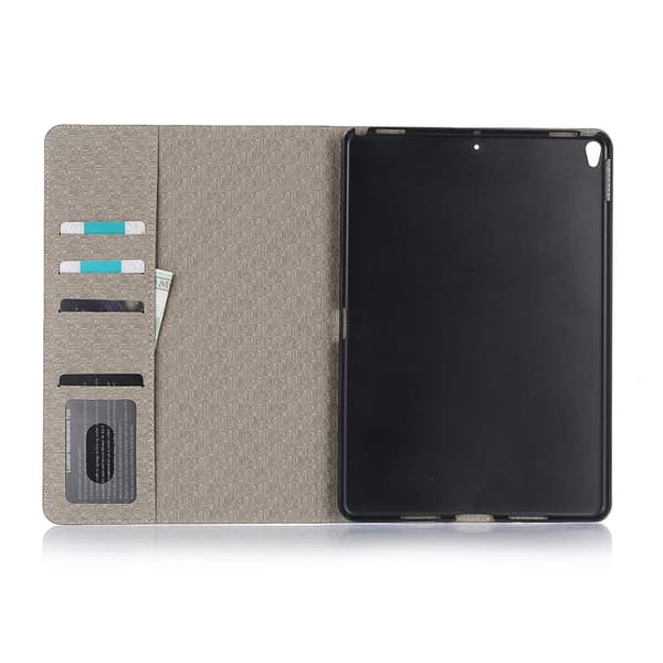 Wallet Case Compatible with iPad Pro 10.5\" (2017) Grid Pattern - 3 Colors Beige Beige