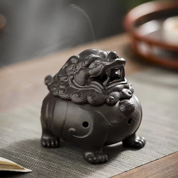Ceramic Incense Burner Suanni Flat Jinchan Creative Crafts Incense Burner Ornaments