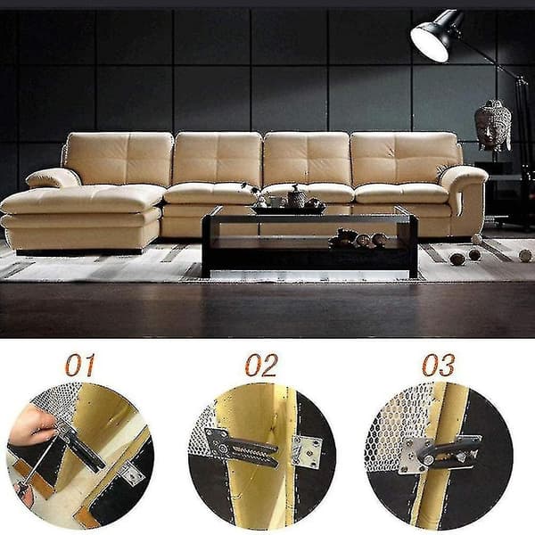 Metal Sofa Connector, 4 Pieces Sofa Assembly with Alligator Style Snap Fastener [LD]