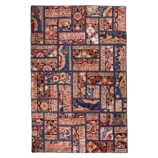 Handvävd persisk patchworkmatta – klassisk - 100 % bomull - 210*140 cm Multi 210*140 Cm
