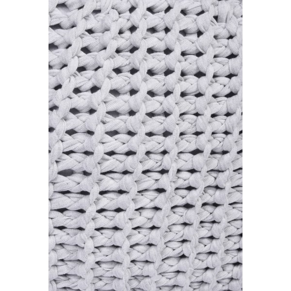 Strikket puf – sækkepose med osmannisk fiberfyld Light Grey 50