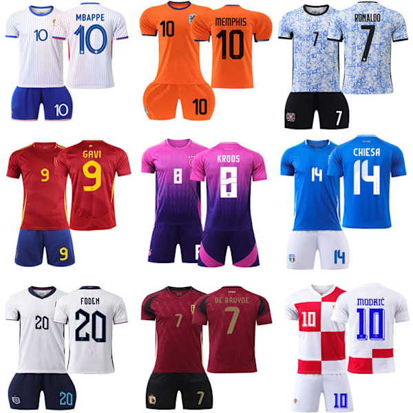 2024 EM-tröjor, tyska fotbollströjor, anpassad storlek 8 Kroos landslag vuxna och barns träningsuniformer, nya England home blank version XL