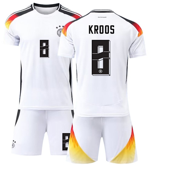 EM-tröjor 2024, tyska fotbollströjor, anpassad storlek 8 Kroos landslag vuxna och barns träningsuniformer, nya Germany's home ground number 8 Kroos 28 yards