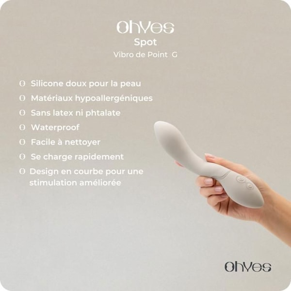 Vibrerende Punkt G, Kvindelig OHYES Beige, Sexlegetøj Punkt G, Intense, Multiple og Diskrete Orgasmer