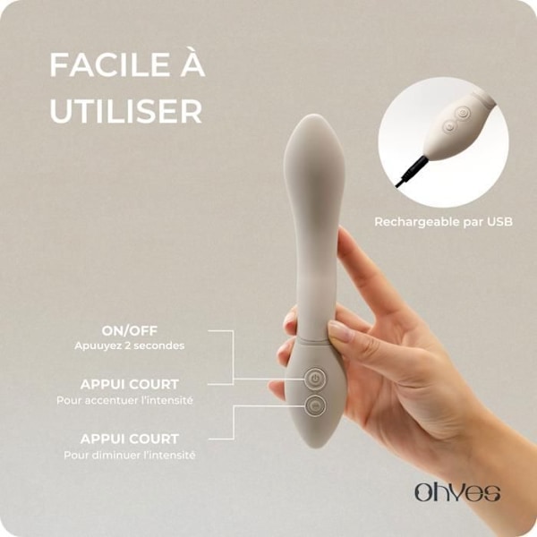 Vibrerende Punkt G, Kvindelig OHYES Beige, Sexlegetøj Punkt G, Intense, Multiple og Diskrete Orgasmer