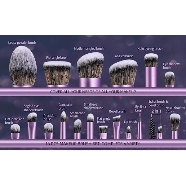 BS25 - BS-MALL 11 st. exklusiva Make-up / sminkborstar av Bästa Kvalité