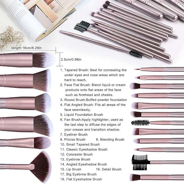 BS31 - BS-MALL 18 st. exklusiva Make-up / sminkborstar av Bästa Kvalité
