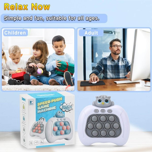 Owl Pop It Game - Pop It Pro Light Up Game Quick Push Fidget Spel