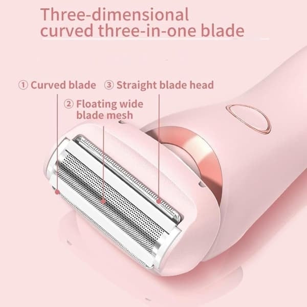 2-i-1 Elektrisk Rakapparat för Kvinnor, Våt och Torr, Smärtfri med LED-Display Rosa one size