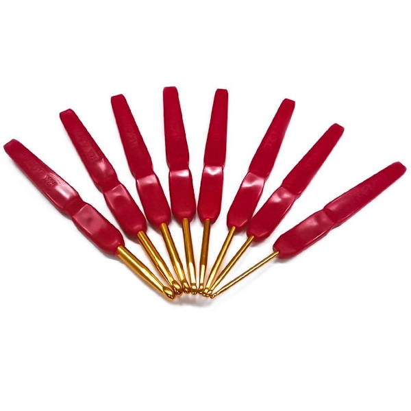N143 - Set med 8 st. ergonomiska virknålar multifärg one size