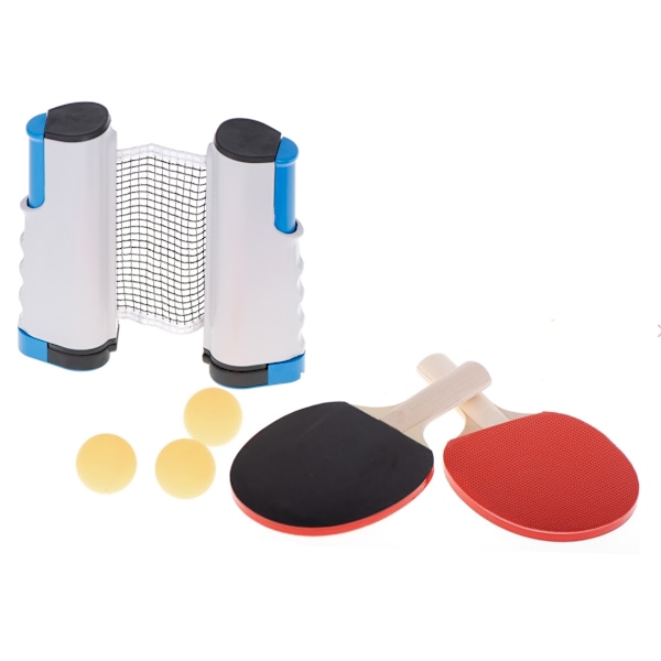 Bordtennis set med justerbar nät | Professionell bordtennisset med 2 bordtennisracket