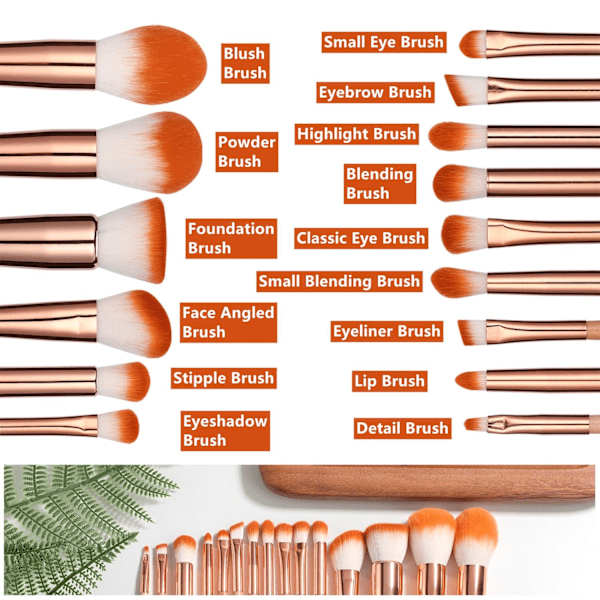 BS11 - BS-MALL 15 st. exklusiva Make-up / sminkborstar av Bästa Kvalité