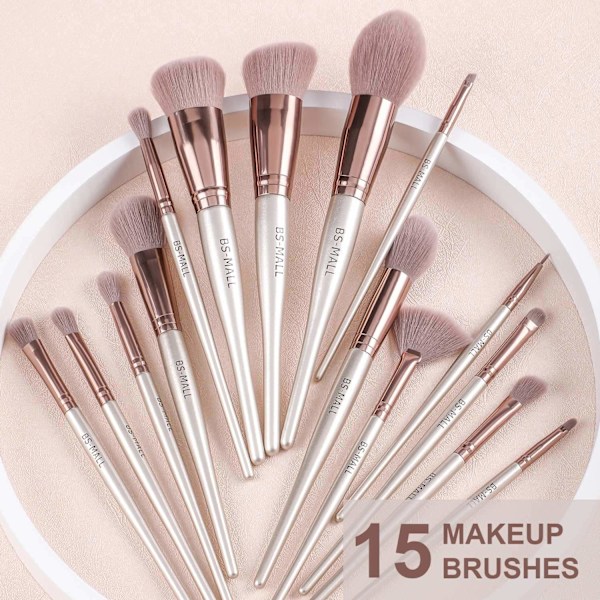 BS29 - BS-MALL 15 st. exklusiva Make-up / sminkborstar av Bästa Kvalité