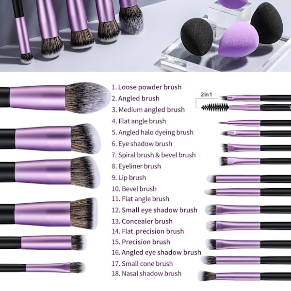 BS25 - BS-MALL 11 st. exklusiva Make-up / sminkborstar av Bästa Kvalité