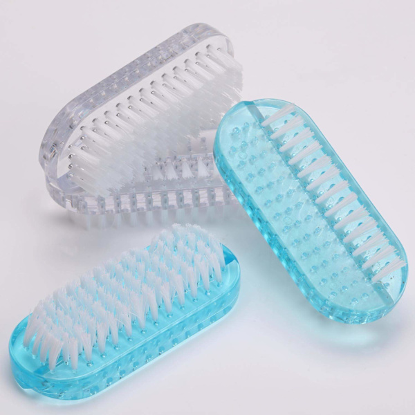 Nagelrengöringsborste, nagelborsthandtag, plast 2-sidig skrubb