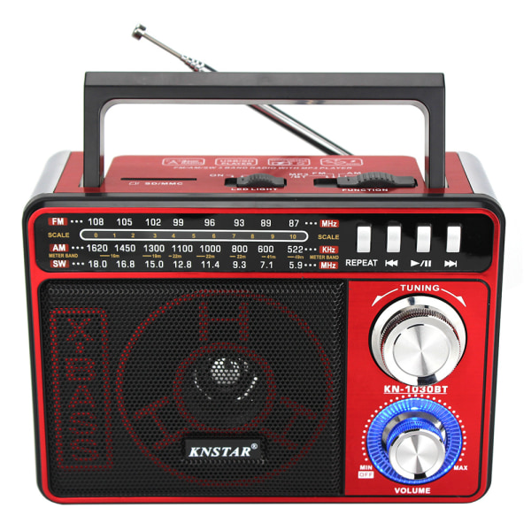 KN-1030BT AM FM-radio, bærbar stikkontakt-radio med drift