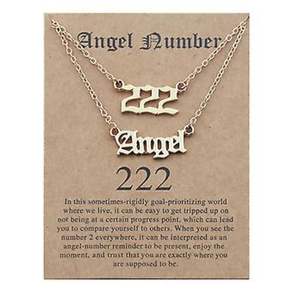 2 stk. Engelnummer Halskæde 111 222 333 444 555 666 777 Numerologi Halskæde (8)