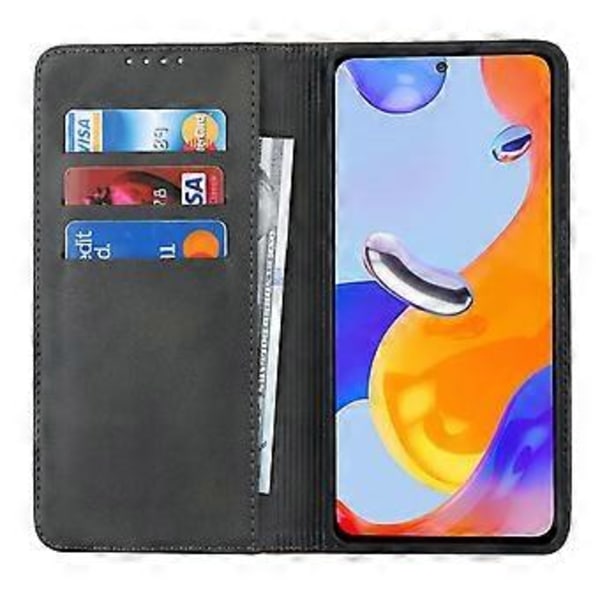 Skal för Xiaomi Redmi Note 11 Pro, Kalvläder med 3 Kortfack, Färgsplicing, Läderfodral (Stil A)