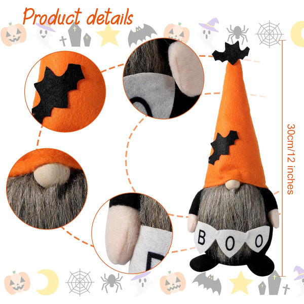 2 st Halloween Gnomes Plysch Gnome Svenska Tomte Handgjorda Hall
