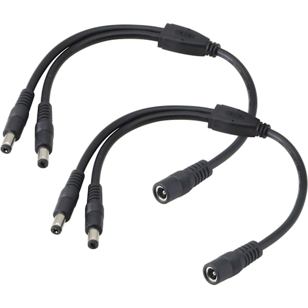 5,5/2,1MM 12V DC Splitter Power Cable 1 hane till 2 hona Con