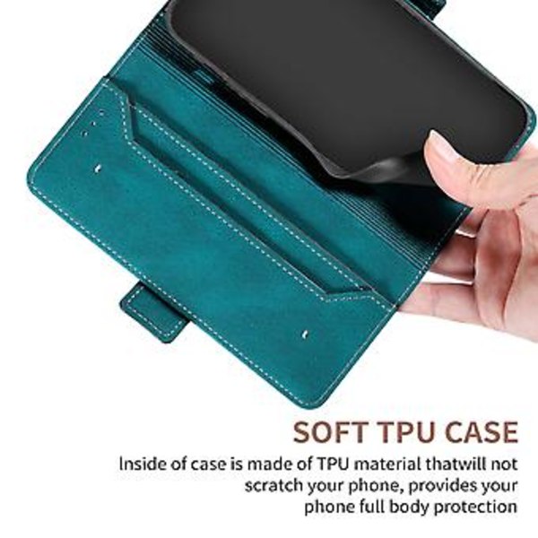 RFID-nahkainen puhelimen kuori iPhone 15 Plus:lle (Tummanvihreä)