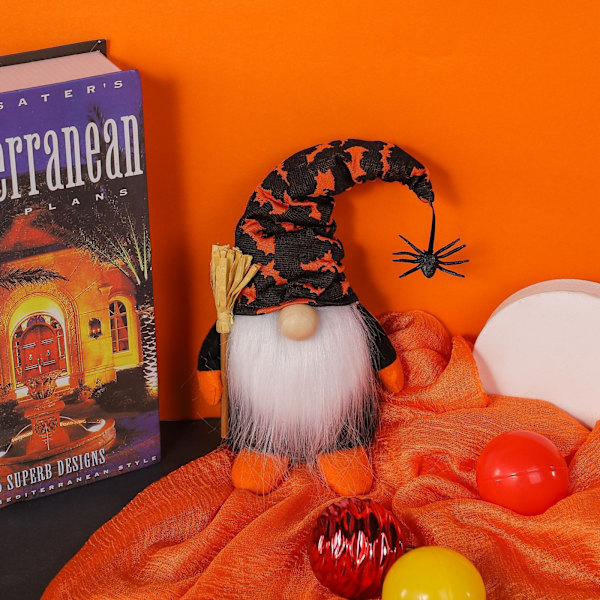 Halloween naamioton kääpiönukke, lepakko hämähäkki syksyn sadonkorjuun pehmolelu