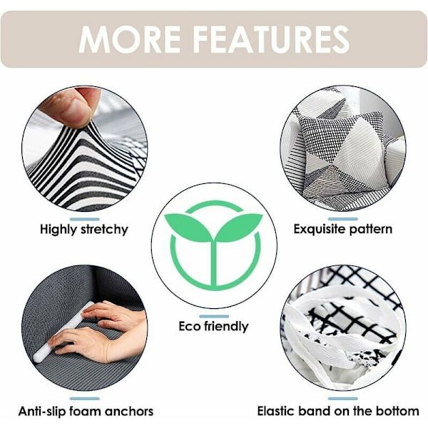 3-personers stræksofaovertræk med armlæn elastisk sofaovertræk Univ
