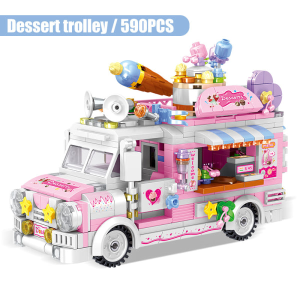 590 PCS Building Blocks for Girls, dessert cart Truck Vehicle Set