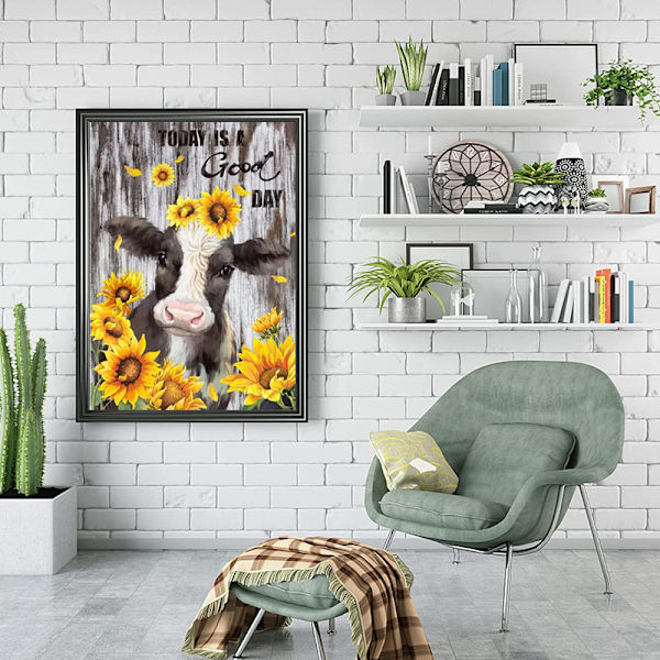 30 x 40 cm, vachetournesol Diamond Painting Broderie Diamant P