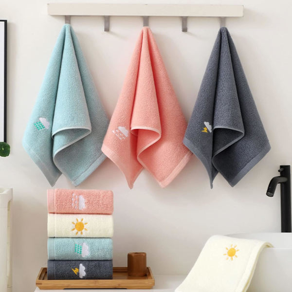 (25 x 50 cm) Set med 4 barntvättlappar, mjuka badlakan, 4 färger, barntvättlappar, bad