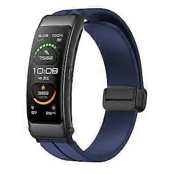 Kompatibel med Keep B4 / Huawei Watch Fit Mini 16mm silikone rem udskiftningsurrem, sort foldespænde (blå)