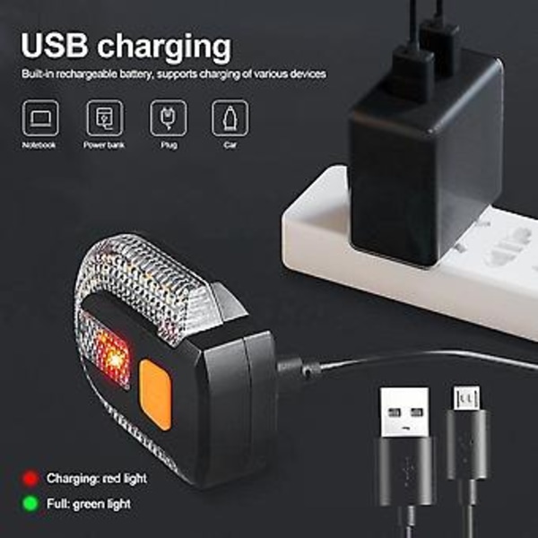 USB LED sykkel baklys, bremselys, blinklys, fjernkontroll ( )