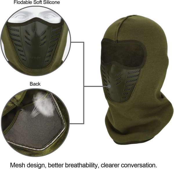 Multifunktionel ansigtsmaske med fleece halsstykke