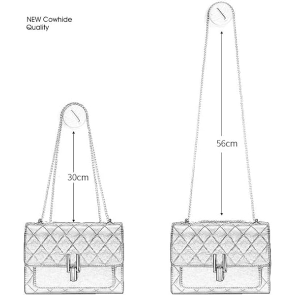 Quiltad axelväska för dam Små quiltade handväskor Kedjeväska Lea