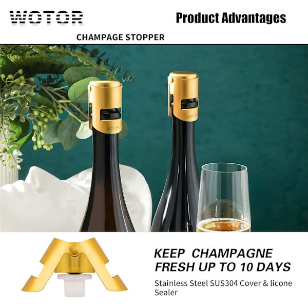 Champagnepropper med rustfrit stål champagnepropper med mad gr