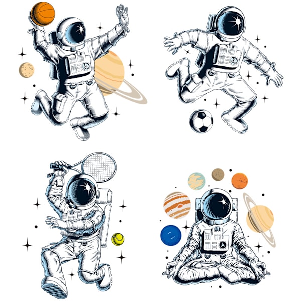 Vedenkestävä vauva-astronautti seinätarra - avaruus, planeetat A