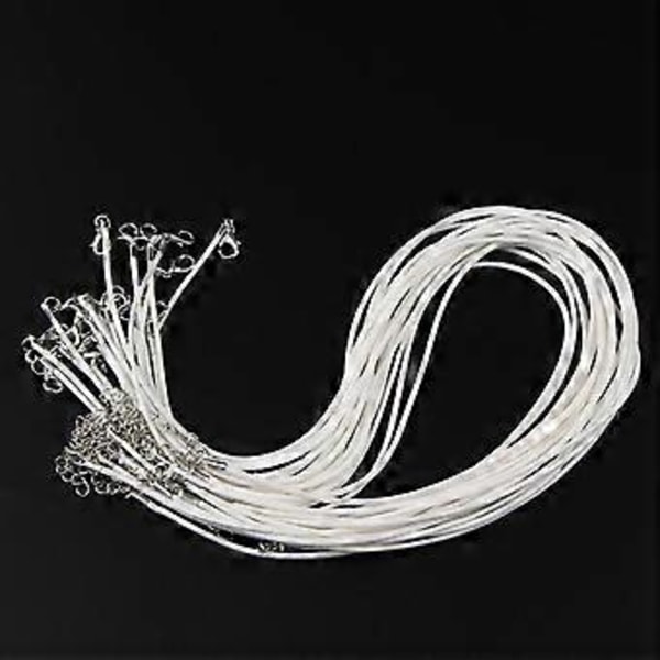 20 Stycken DIY Handgjorda Halsband Snöre Rep Smyckestillverkning Fynd (Vit)