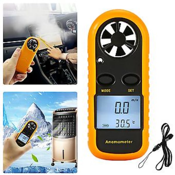 Digitaalinen LCD Ilman Tuulen Nopeus Anemometri Lämpötilamittari Testeri Termometri ( )