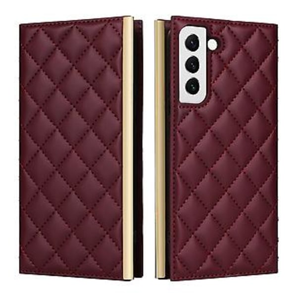 Samsung Galaxy S22+ 5G:n nahkainen olkalaukku (Claret)