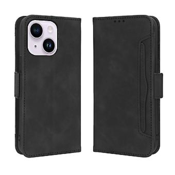 Korttipaikka Nahkapuhelinkotelo iPhone 15 Plus:lle (Musta)