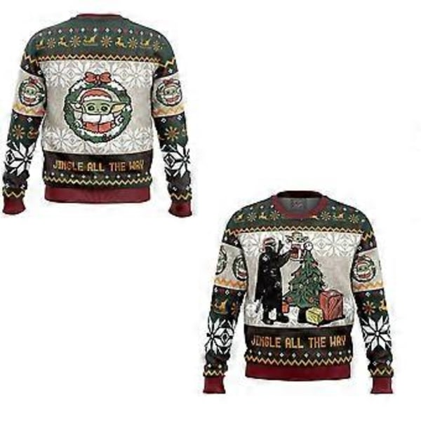 Julegave Superhelte Sweatshirt Mandalorian Grim Julemand Pullover (4XL style 1)