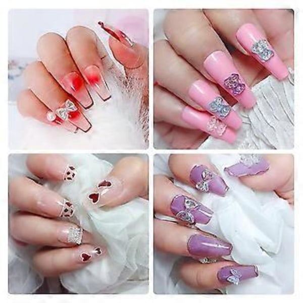 280 stk 3D Neglekunst Harpiks Krystal Aurora Rhinestones Kunst Tilbehør til Negle, Negle Glitter Gele Ornamenter og 11 Farver Søde Bjørn Ornamenter Manicure D