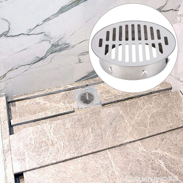 (160 Flat Mouth)Floor Drain, Stainless Steel Balcony Anti-Clog Fl