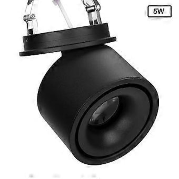 AC86-265V 5W Sort COB Loftslampe Downlight Forsænket Lampe til Væg Stue Indendørs