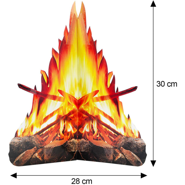 12 tommer høj kunstig ild 3D falsk flamme papir flamme fakkel Ce