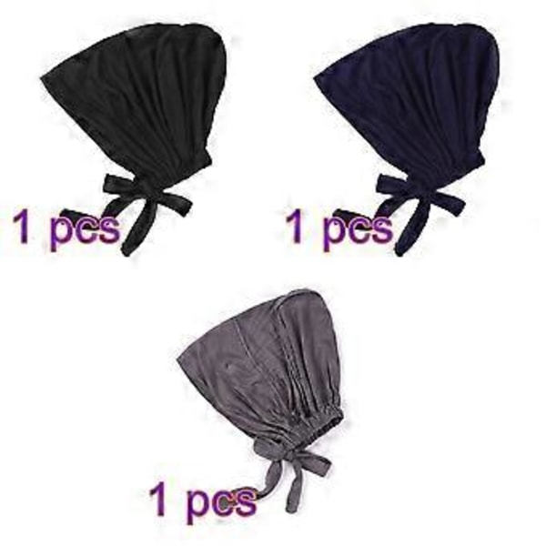 Dam Hijab-mössor Underscarf Turbanmössor Knuten Bonnet Elastisk Sovande Hår Huvudband Mjuka Beanie Sovmössor (Set 3)