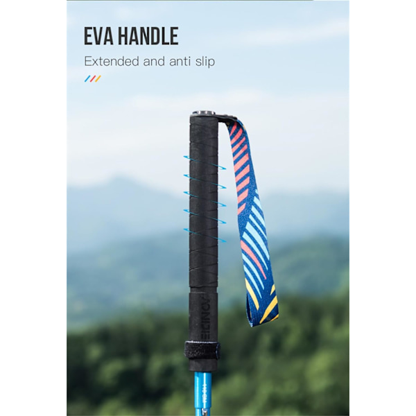 Aluminiumlegering Sammenklappelige Trekking Stave Ultralette Stødsikre 3 Node Vandrestave, Vandrestave med