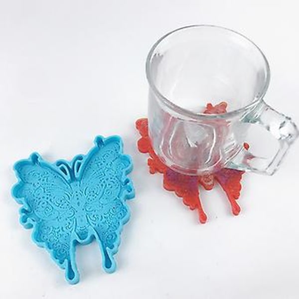 Krystall Agat Brikkeform for Sommerfugl Kopp Pad Resin Støpeform Silikon Mou
