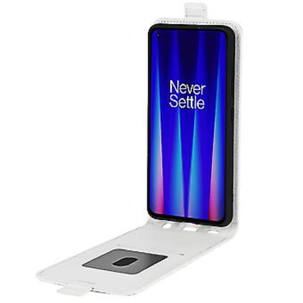 R64 Vertikal Lommeveske i Lær for OnePlus Nord CE 2 5G (Hvit)