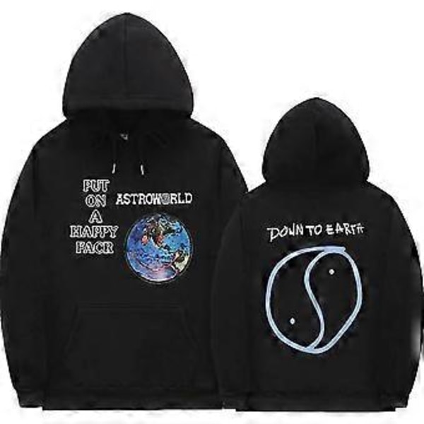 Cactus Jack Huppari Miehet Naiset Kaksipuolinen Logoprintti LOOK MOM I CAN FLY Travis Scott Hupparit Unisex Muoti Hip Hop Katumuoti -NMAOV(L Z0925*musta)